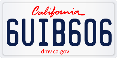 CA license plate 6UIB606