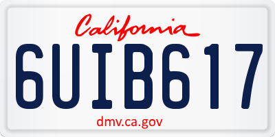 CA license plate 6UIB617