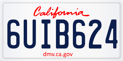 CA license plate 6UIB624