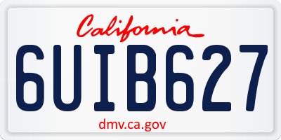 CA license plate 6UIB627