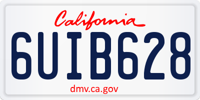 CA license plate 6UIB628