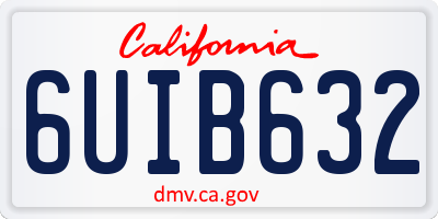 CA license plate 6UIB632