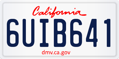 CA license plate 6UIB641