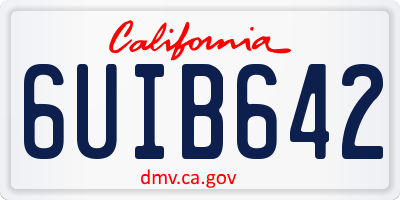 CA license plate 6UIB642