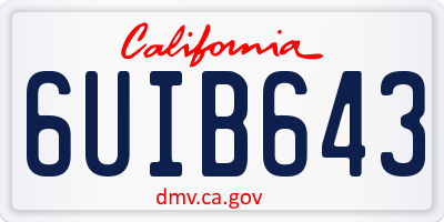 CA license plate 6UIB643
