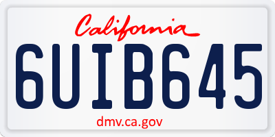CA license plate 6UIB645