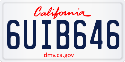 CA license plate 6UIB646