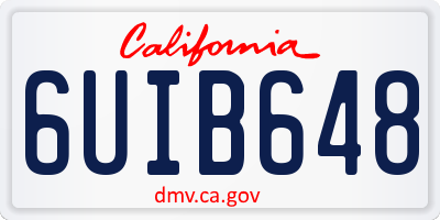 CA license plate 6UIB648