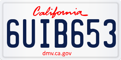 CA license plate 6UIB653
