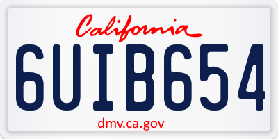 CA license plate 6UIB654