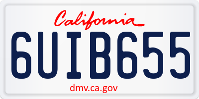 CA license plate 6UIB655