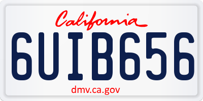 CA license plate 6UIB656