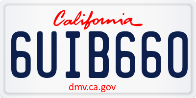 CA license plate 6UIB660