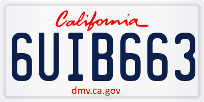 CA license plate 6UIB663