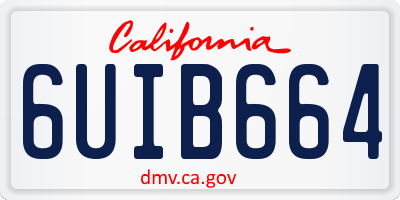 CA license plate 6UIB664