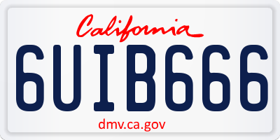 CA license plate 6UIB666