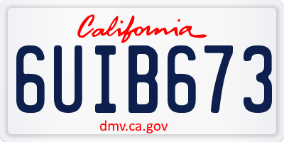 CA license plate 6UIB673