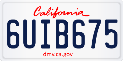 CA license plate 6UIB675