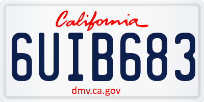 CA license plate 6UIB683