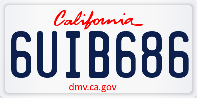 CA license plate 6UIB686