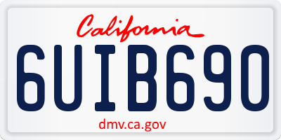 CA license plate 6UIB690