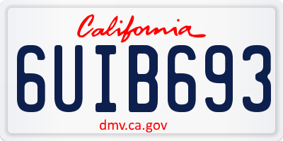 CA license plate 6UIB693