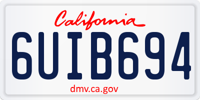 CA license plate 6UIB694