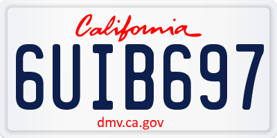 CA license plate 6UIB697