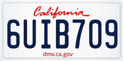CA license plate 6UIB709