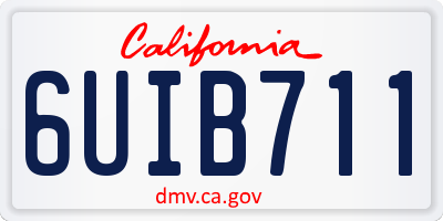 CA license plate 6UIB711