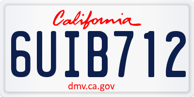 CA license plate 6UIB712