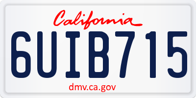 CA license plate 6UIB715