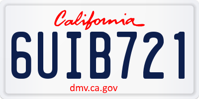 CA license plate 6UIB721
