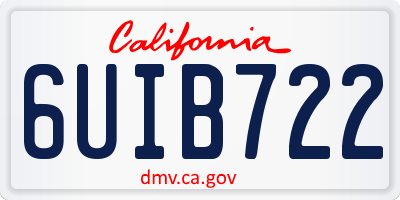 CA license plate 6UIB722