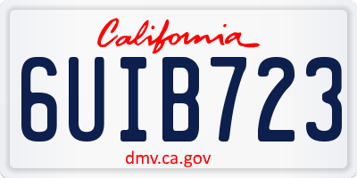 CA license plate 6UIB723