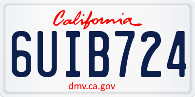 CA license plate 6UIB724