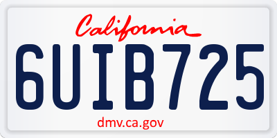 CA license plate 6UIB725