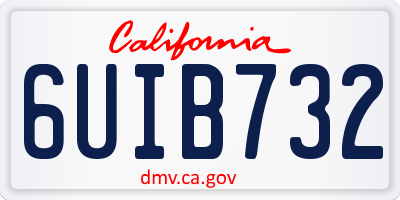 CA license plate 6UIB732