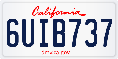 CA license plate 6UIB737