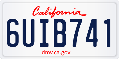 CA license plate 6UIB741