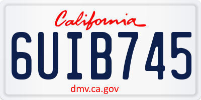 CA license plate 6UIB745