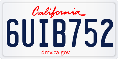 CA license plate 6UIB752