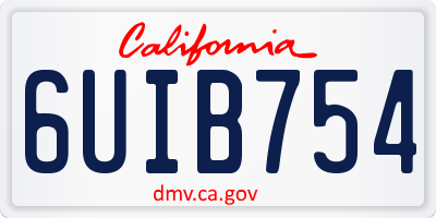 CA license plate 6UIB754