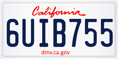 CA license plate 6UIB755