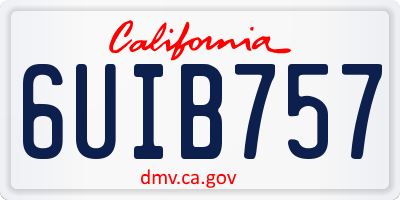 CA license plate 6UIB757