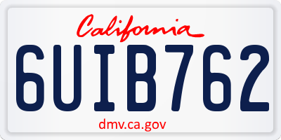 CA license plate 6UIB762