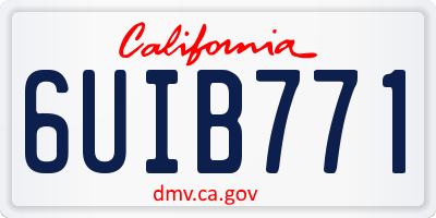 CA license plate 6UIB771