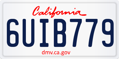 CA license plate 6UIB779