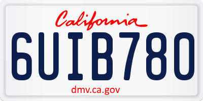 CA license plate 6UIB780