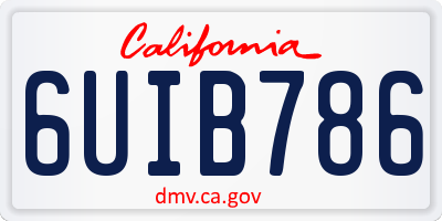 CA license plate 6UIB786